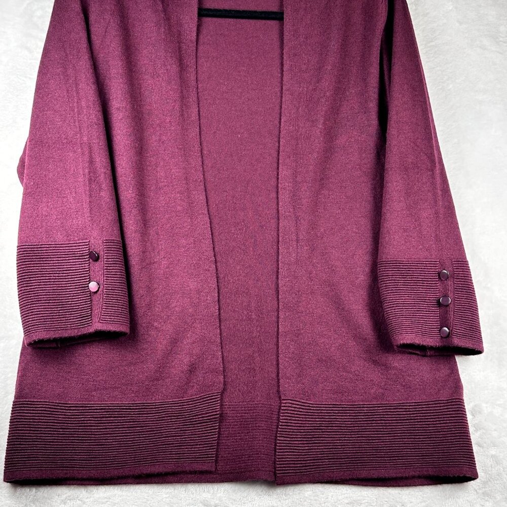Stitch Fix Evolution by Cyrus Womens Cardigan Sweater Small Burgundy Open Front - Picture 4 of 7